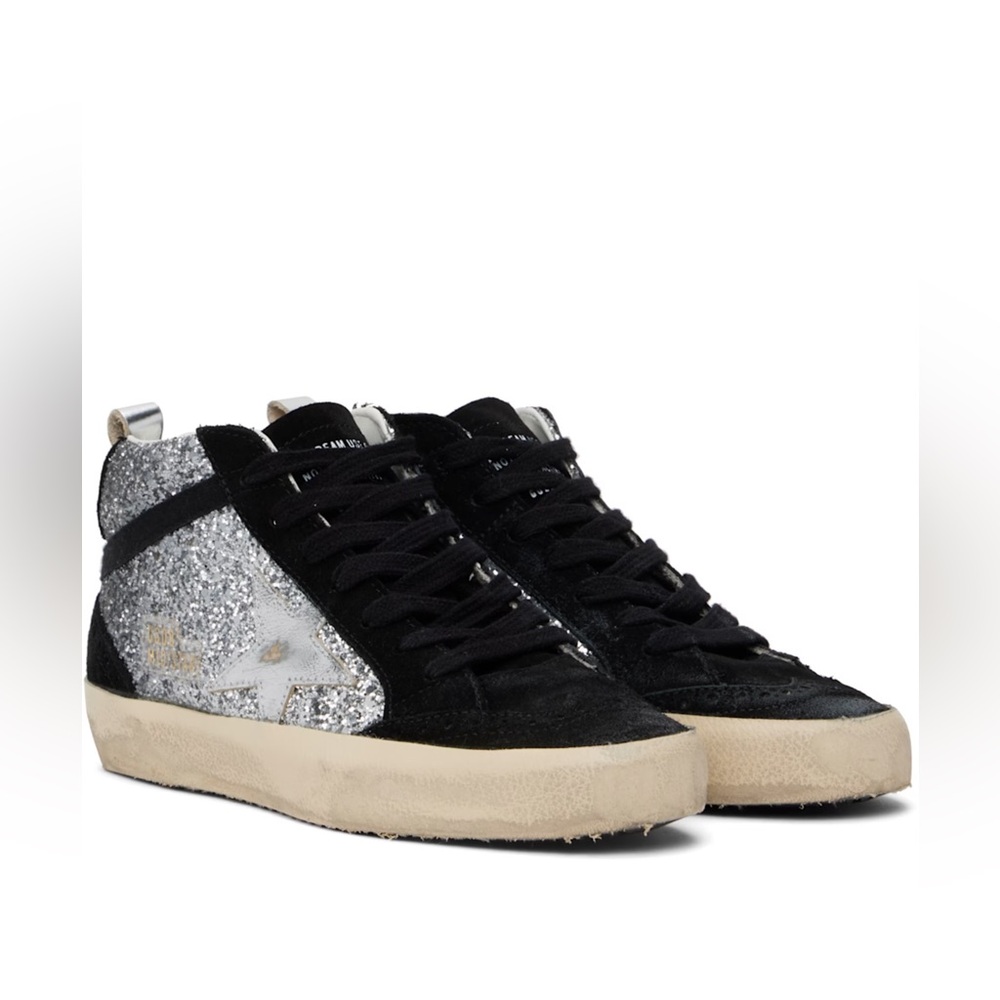 Golden Goose Black and silver Mid Star sneakers